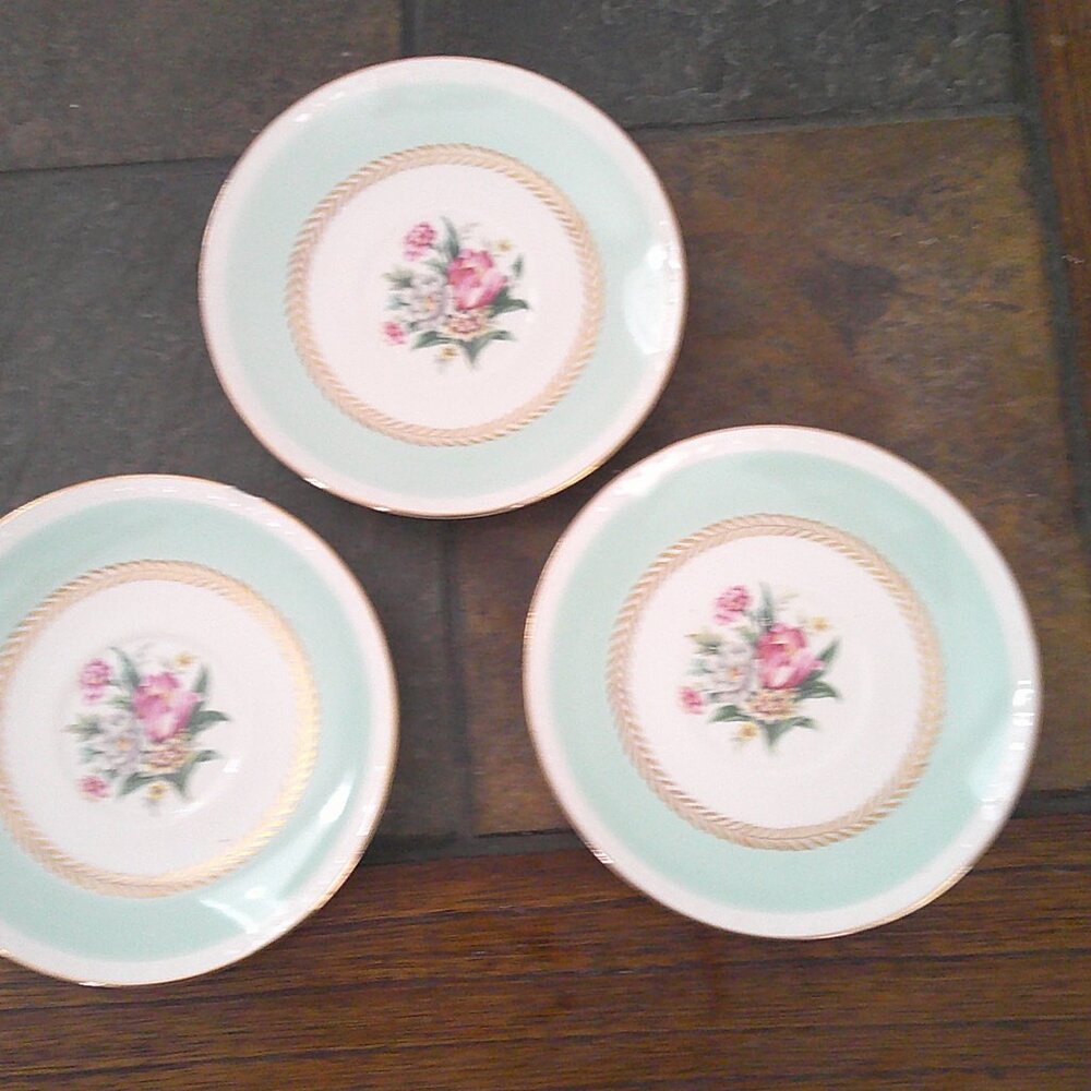 Homer Laughlin Chatham set of 6 saucers.  Some imperfections on back